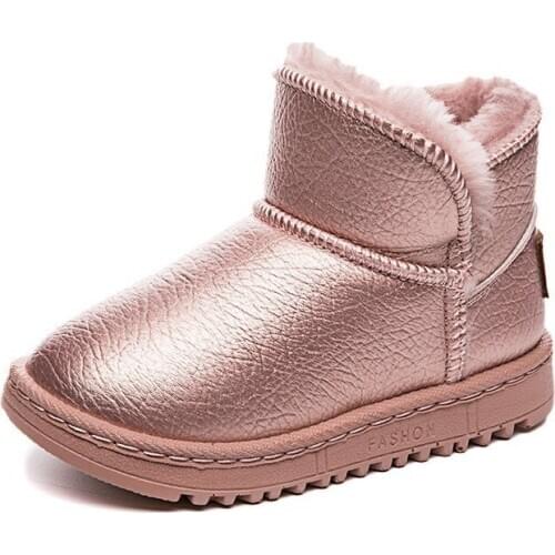 2021 New Winter Boys Girls Snow Boots Plush Warm Padded Fashion Children Boots Casual Short Boots Waterproof Kids Cotton Shoes