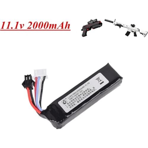 11.1v 2000mah 451865 Lipo Battery + Charger for Electric Water Guns Battery RC Helicopter 3S Lithium Polymer Battery SM-2P Plug