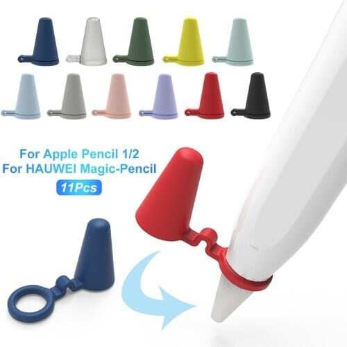 11Pcs/Set Anti-slip Silicone Stylus Pen Nibs Protective Cover Pencil Accessory