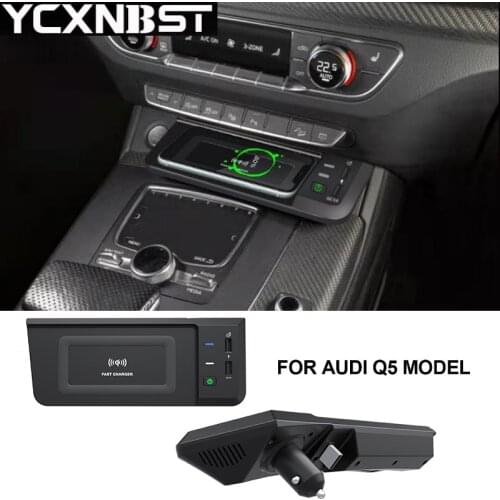 15W fast car QI wireless charger charging phone holder Pad USB for Audi Q5 SQ5 2018-2020