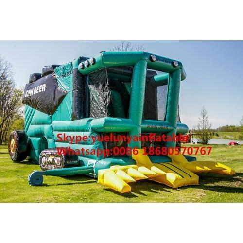2016 Factory direct sales Inflatable slides,Inflatable castle.truck Bouncer.green Harvester Castle Slide KY-206