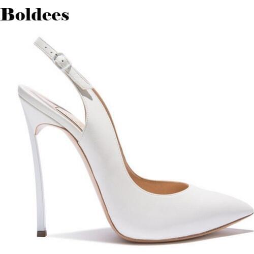 2018 HOT Women Shoes Pointed Toe Pumps Soft Leather Dress Shoes High Heels Boat Shoes Wedding Party Shoes Zapatos Mujer