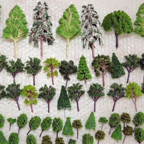 25pcs 0.79-2.36inch Mixed Model Trees Model Train Scenery Architecture Trees Model Scenery with No Stands