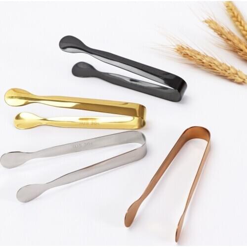 4pcs/Set 304 Stainless Steel Small Food Tongs Colorful Titanium Sugar Clips Candy Tweezers 11CM Ice Clamps Kitchen Bar Tools