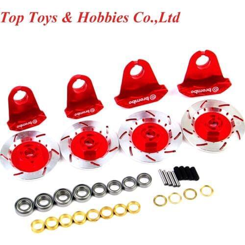 6 colors 1/10 RC Alloy Aluminum Wheel Rim Brake Disc Caliper Model For RC On-Road Racing Car/Vehicles Model Toys Accessory 4pc