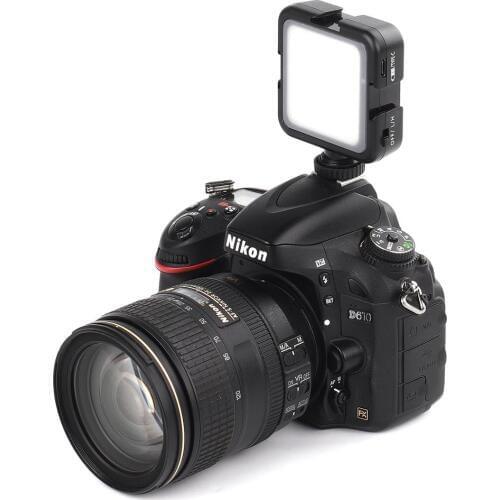 42 Mini Interlock Camera LED Video Light Dimmable Camcorder Panel Lamp w/ Shoe Mount Adapter for DSLR