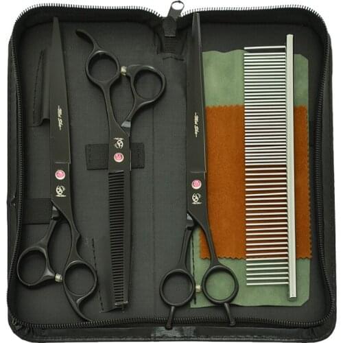 8.0" Professional Dogs Grooming Scissors Japan Steel Puppy Straight Curved Cutting Clippers Thinning Shears Pets Trimmers B0054A