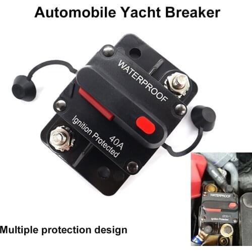 30A/40A Circuit Breaker with Manual Reset 12-48V DC Fuse Holder Amp Protection Waterproof for Car RV Truck Boat Fuse accessories