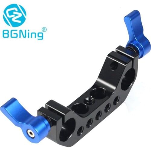 BGNing Aluminum Alloy 15mm Rod Clamp 1/4“-20 Screw Holes Support Adapter for DSLR Shoulder Rig for Follow Focus Camera Rig