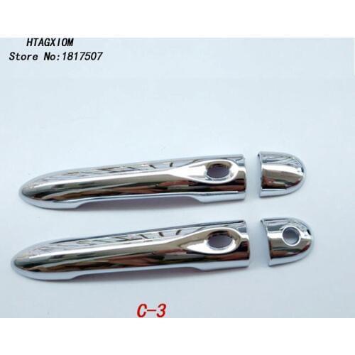 Abs Chrome Color Carbon Fiber Door Handle Covers for Renault Clio iv 4 Lutecia 2014 2015 2016 2017 2018 Auto Accessories & Pars