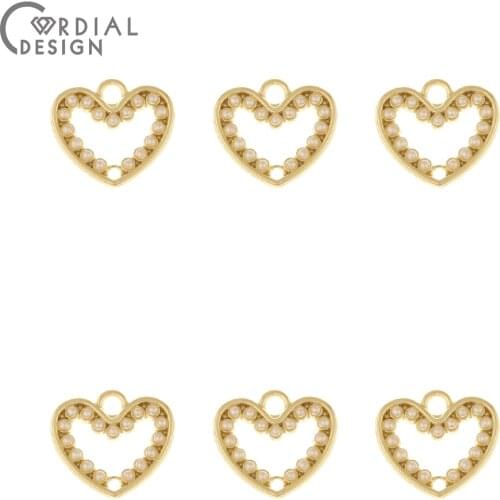 Cordial Design 100Pcs 16*18MM Earrings Accessories/DIY Charms/Heart Shape/Imitation Pearl/Connectors/Jewelry Findings Components