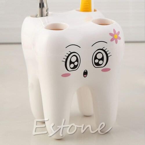 Lovely Cute 4 Holes Cartoon Tooth Style Design Kid Bathroom Toothbrush Holder 896B
