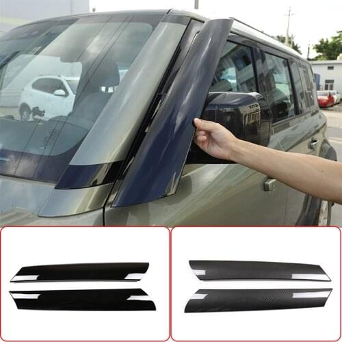 For Land Rover Defender 90 110 2020-22 ABS Carbon Fiber/Black Car Exterior Front Windshield Glass A-Pillar Trim Car Accessories