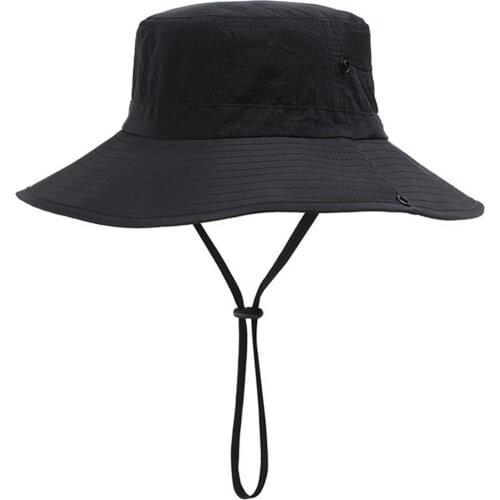 Women Men Wide Brim Sun Hats UV Protection Foldable Mesh Boonie Bucket Hat Outdoor Beach Fishing Hats Adjustable Breathable