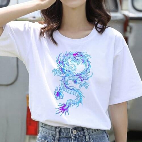T Shirt Women Summer Kawaii Casual Short sleeve Female Tshirts Dragon Totum Funny Cartoon Cute Anime Ladies Tee Tops 2021 T Shi