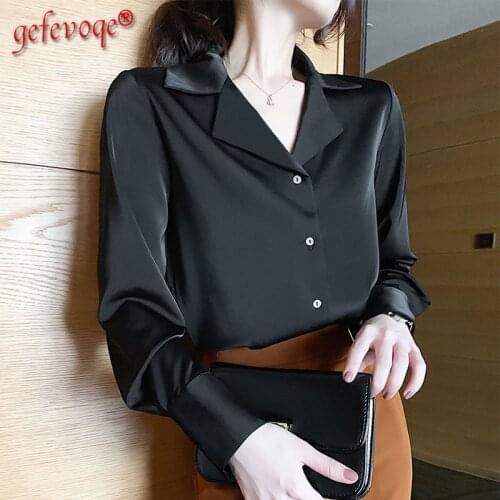 Атласные блузки Gefevoqe China At AliExpress