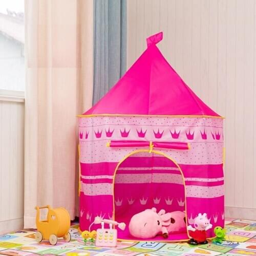 Play Tent Portable Foldable Tipi Prince Folding Tent Children Boy Cubby Play House Kids Gifts Outdoor Toy Tents Castle