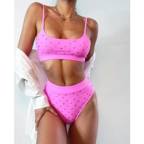 High Waist Bikini Set 2021 New Sexy Swimwear Women Swimsuit Female Two Pieces Bikini Bather Bathing Suits Summer Beach Wear Swim