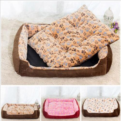 Pet Dog Bed High Quality Footprints Square Kennel Pet Nest Large Medium And Small Sized Dog Mat Sofa Pet Supplies DB812