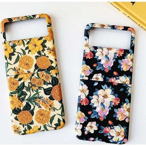 Relief Matte Case for Samsung Galaxy Z Fold 2 Z Flip 5G Floral Forest Leaf Pattern Lens Protect Foldable Frame Back Soft Cover
