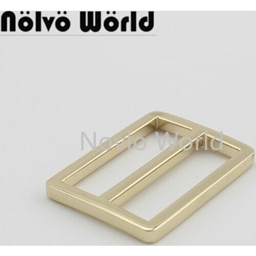 Nolvo World 5-20-100pcs 5 colors 32*22mm 1-1/4"metal tri-glided buckle handbag solid casting flat line buckle hardware
