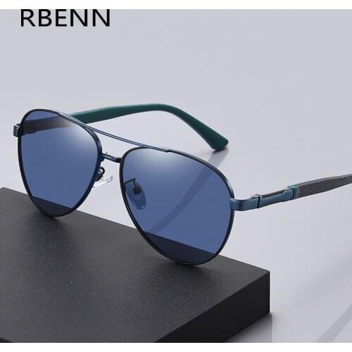 RBENN 2021 New Trend Quality Alloy Mens Sunglasses Polarized Sun glasses Women Pilot Gradient Eyewear Oculos de sol UV400