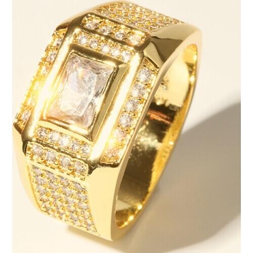 Brillant Green Zircon Paved Romantic Wedding Party Ring White Gold Filled Beautiful Finger Band Womens Ring