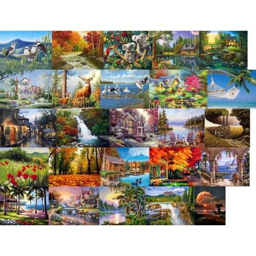 Y06756 Tree Landscape cross stitch kit people 18ct 14ct 11ct count print canvas stitches embroidery DIY handmade needlework