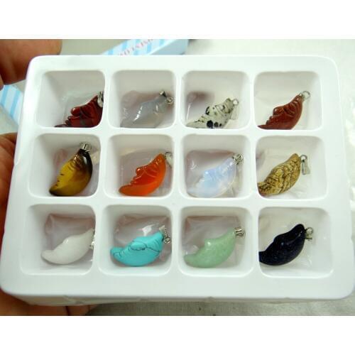 Natural stone Turquoises Quartz crystal tiger eye aventurine moon For pendant for diy Jewelry making necklace Accessories12pcs