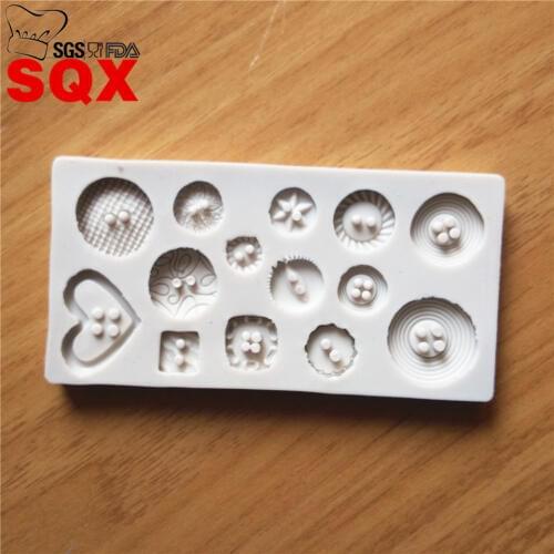 New arrival Button shaped Christmas decoration silicone mold fondant sugar cooking tools bow mould DIY cake decoration SQ16229