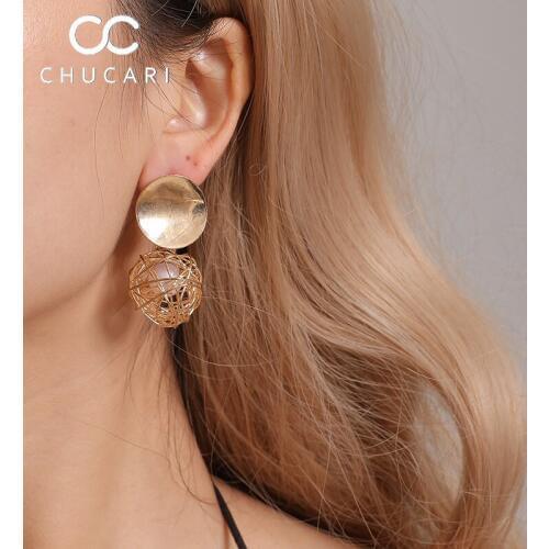 CHUCARI New Fashion statement earrings 2018 ball Geometric earrings For Women Hanging Stud Earrings Drop Earing modern Jewelry