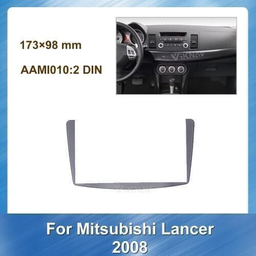 Car Radio Fascia for Mitsubishi Lancer 2008 Car DVD Player frame Trim Installation Kit DVD Player Stereo Plate BEZEL BLACK GREY