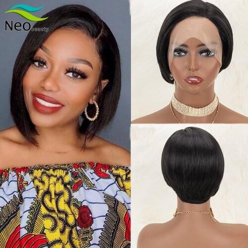 Pixie Cut Straight Bob Wigs 13x4x1 Lace Front Human Hair Wigs Short T Part Lace Human Hair Wig Human Hair Wig For Black Women