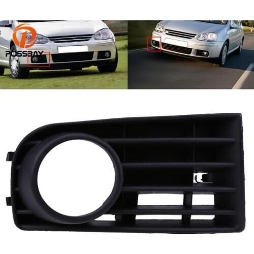 POSSBAY Car Racing Grills Auto Car Front Bumper Cover Grille Exterior Accessories For VW Golf MK5 2004-2009 Fog Light Hole Right