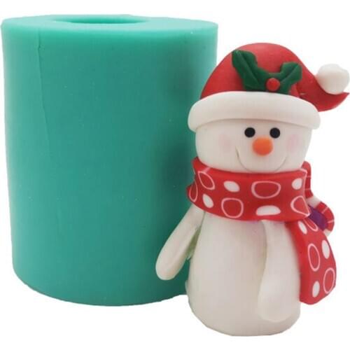 Christmas Decoration Snowman Silicone Mold DIY Stereo Baking Hand Made Mousse Chocolate Cake Mold Food Grade Silica Gel Mold