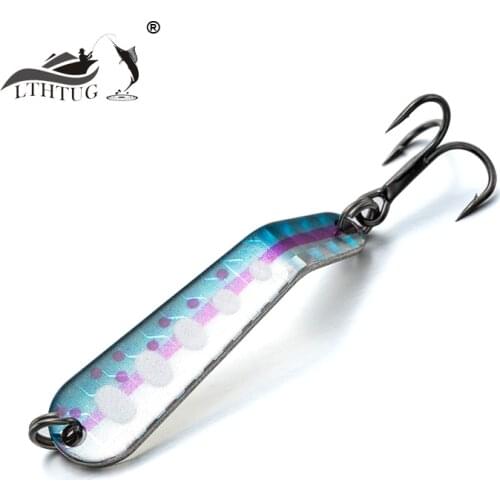 LTHTUG Pesca Japan Design Copper Back Forth 5g Colorful Spoon Fishing Lure Metal Hard Baits For Trout Perch Chub Pike Bass