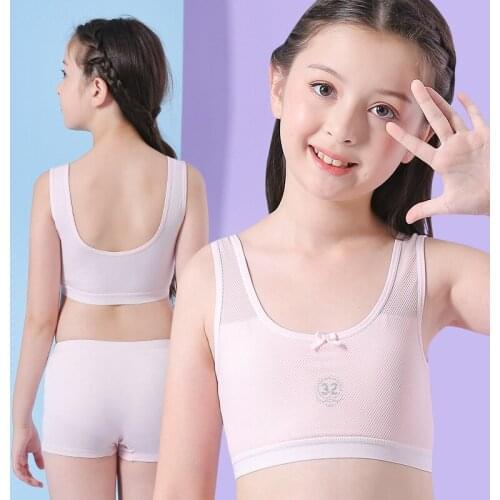 Young Girl Sports Bra Puberty Training Bra For Girls 6-18 Years Tops Crop Teens For Girls Junior Underwear School Students