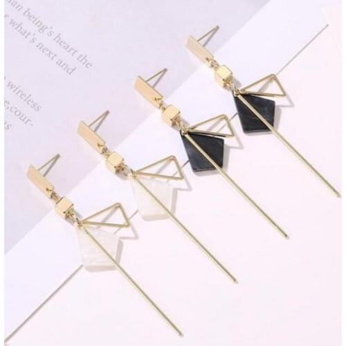 Triangle Acrylic Geometric Earrings For Women Metal Gold Color Earing Jewelry Kolczyki Pendientes Fashion Long Tassel Earrings