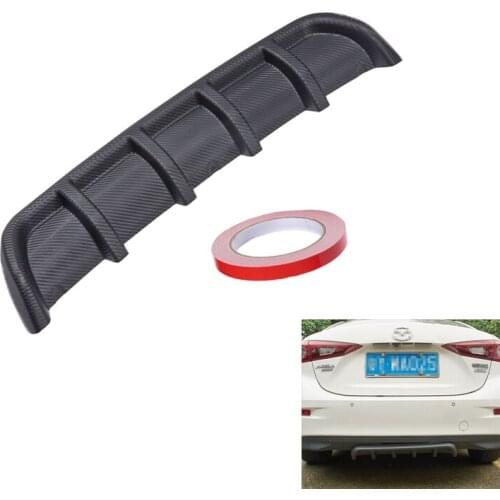 Universal Black Car-Styling ABS Rear Shark Rear Body Bumper Diffuser Shark 6 Fin Kit Spoiler