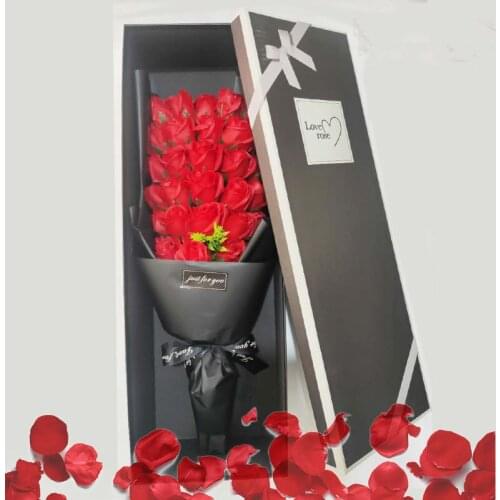 Upscale 33PC Roses Gift Box Valentines Day Teachers Day Bouquet Artificial Soap Flower Activity Gift