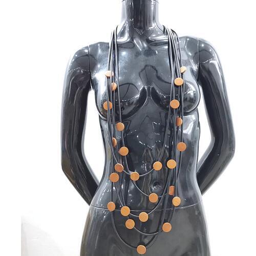 YD&YDBZ 2019 New Europe Style Handmade Necklaces 5 Chains Color Red&Purple Long Chokers Women Leather Pendant Luxury Necklace