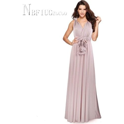 2020 Europe Cross Backless Bandage Women Dress V Neck Maxi Female Dresses