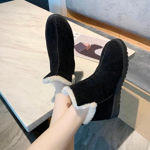 Winter Women Boots New Style Plus Velvet Thickened Female Snow Boots Bottom Flat Warm Women Snow Boots Zapatillas Mujer U11-13