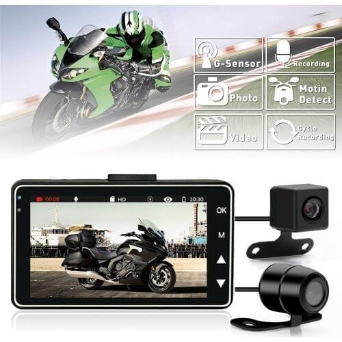 1set Motorcycle DVR 1080P Motorcycle Camera DVR Motor Dash Cam with Special Dual-track Front Rear Recorder Motorbike Parts