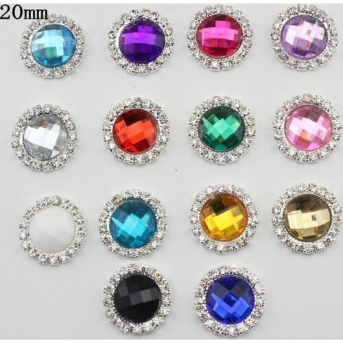 10pcs 20mm crystal buttons flat back in silver ,Metal rhinestone buttons,diamante button DIY jewelry Wedding In accessories