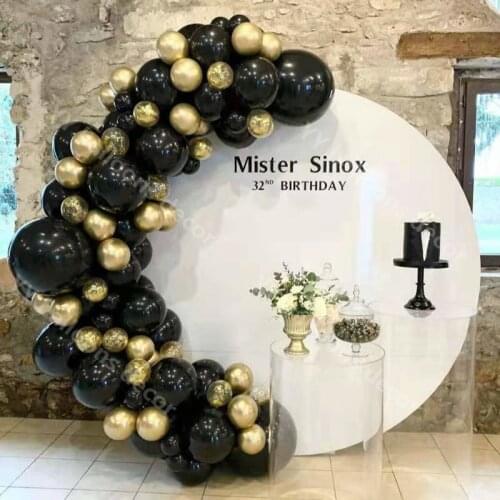 103pcs Baby Shower DIY Marble Balloons Garland Kit Chrome Gold Black Balloon Arch Birthday Wedding Shower Hollywood Party Decor