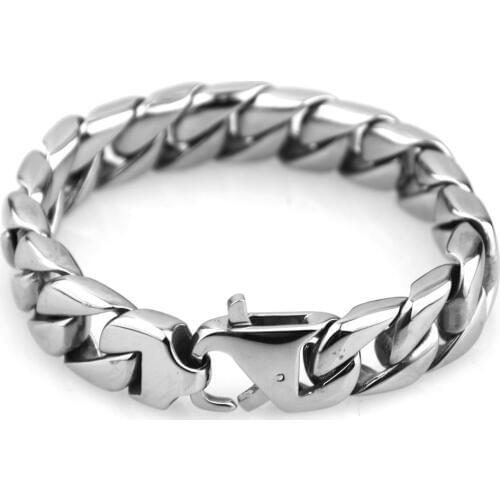 7-10" 15MM Cool High Quality 316L Stainless Steel Cuban Curb Link Chain Mens Bracelet Bangle Biker Jewelry Hot