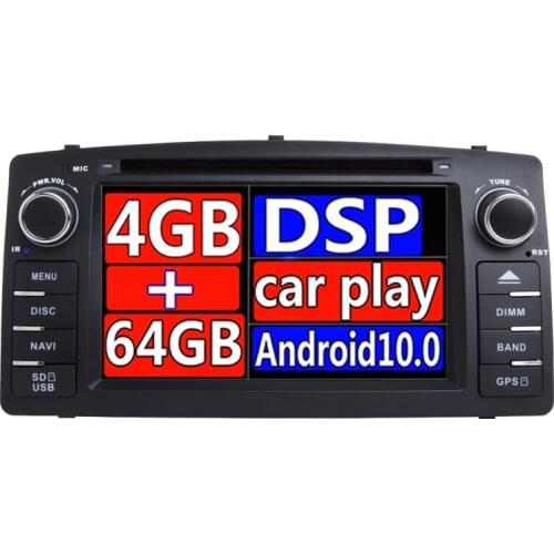 For TOYOTA Corolla E120 e 120 BYD F3 Android 10 2 Din 8 CORE 4G 64G Car radio multimedia dvd player audio GPS WIFI support DVR