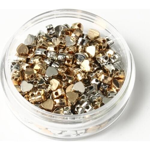 100pc/Lot Heart Shape CCB Bead Natural Gold Silver Plated Stone Supply Stone Loose Ore For Beads Jewelry Making Accessories