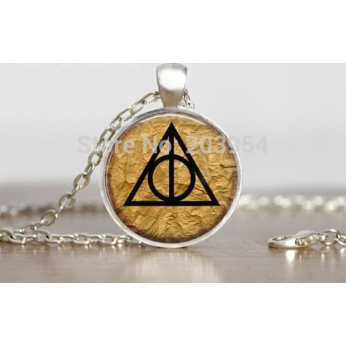Chain Jewelry handmade 1pcs/lot Deathly Hallows Necklace pendant xmas Gifts steampunk womens mens vintage triangle necklace